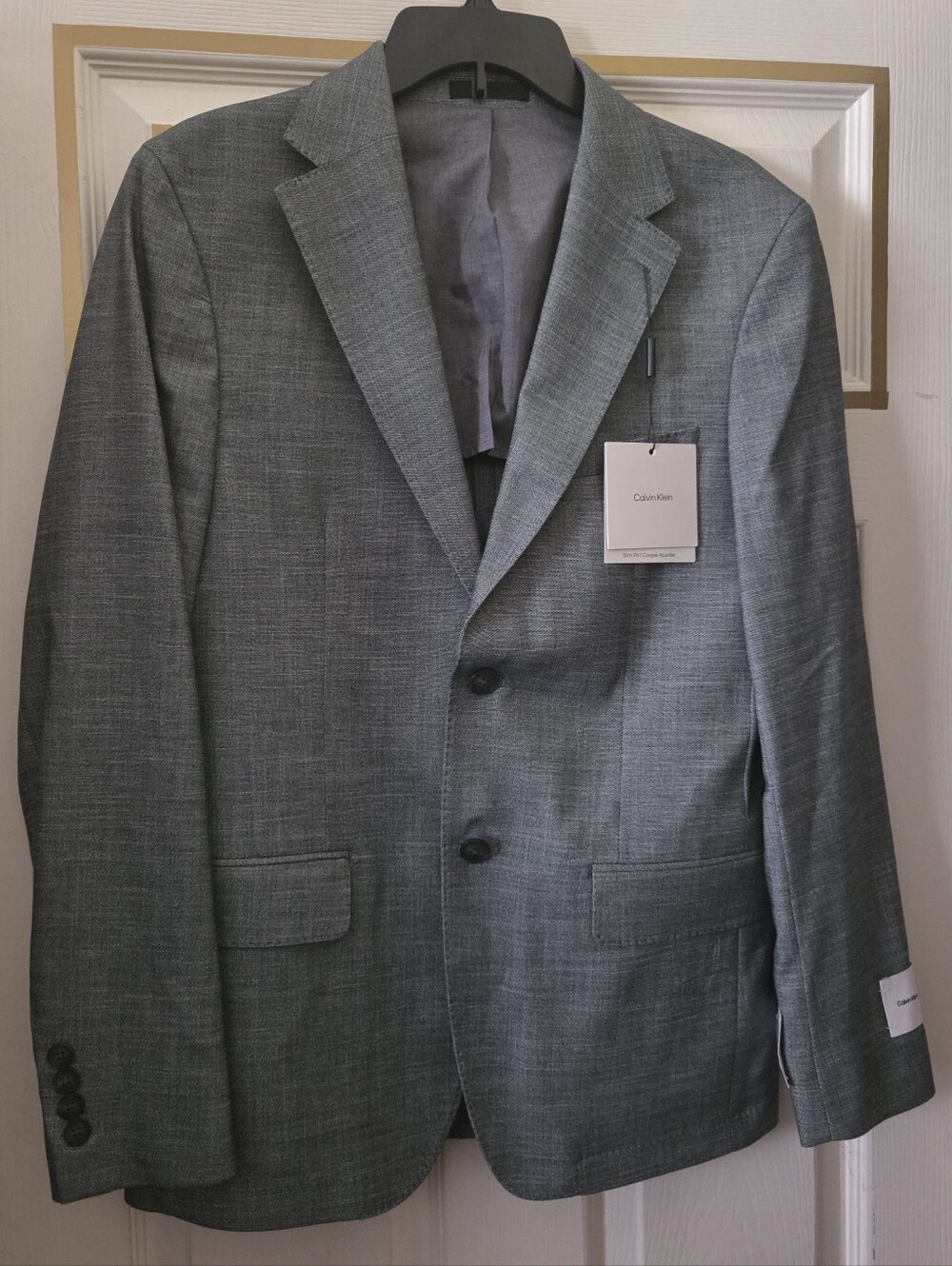 Calvin Klein Men's Gray Two-Button Sport Coat